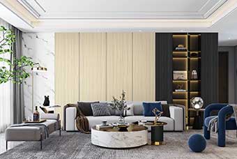 商丘轻奢风格-客厅